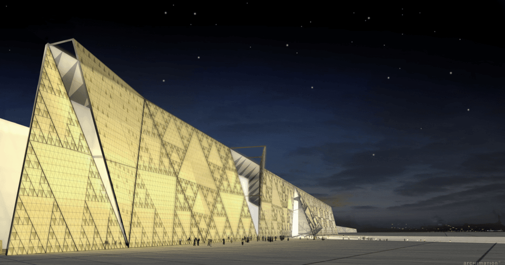 Expansive Outdoor Spaces and Gardens for the grand egyptian museum