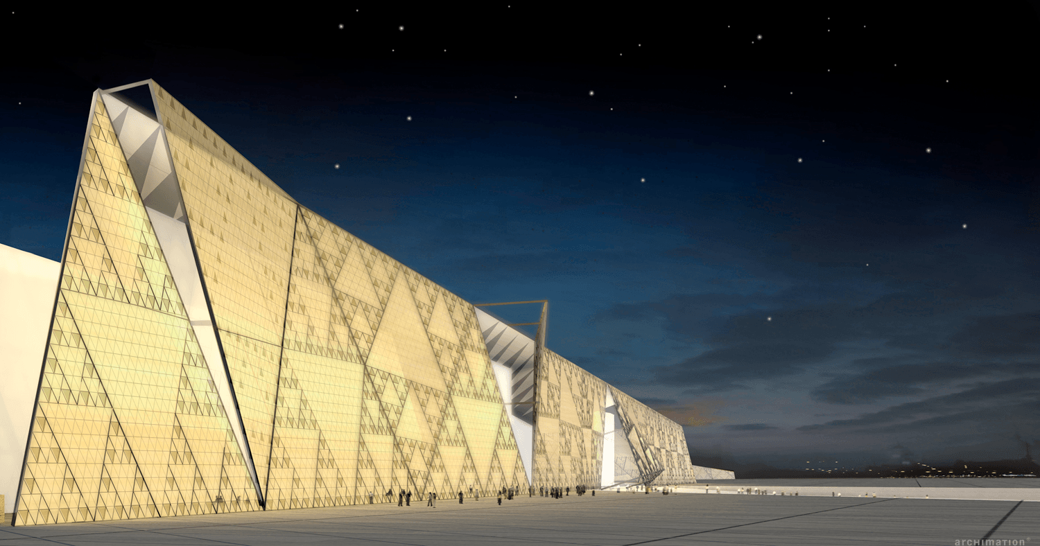 Expansive Outdoor Spaces and Gardens for the grand egyptian museum
