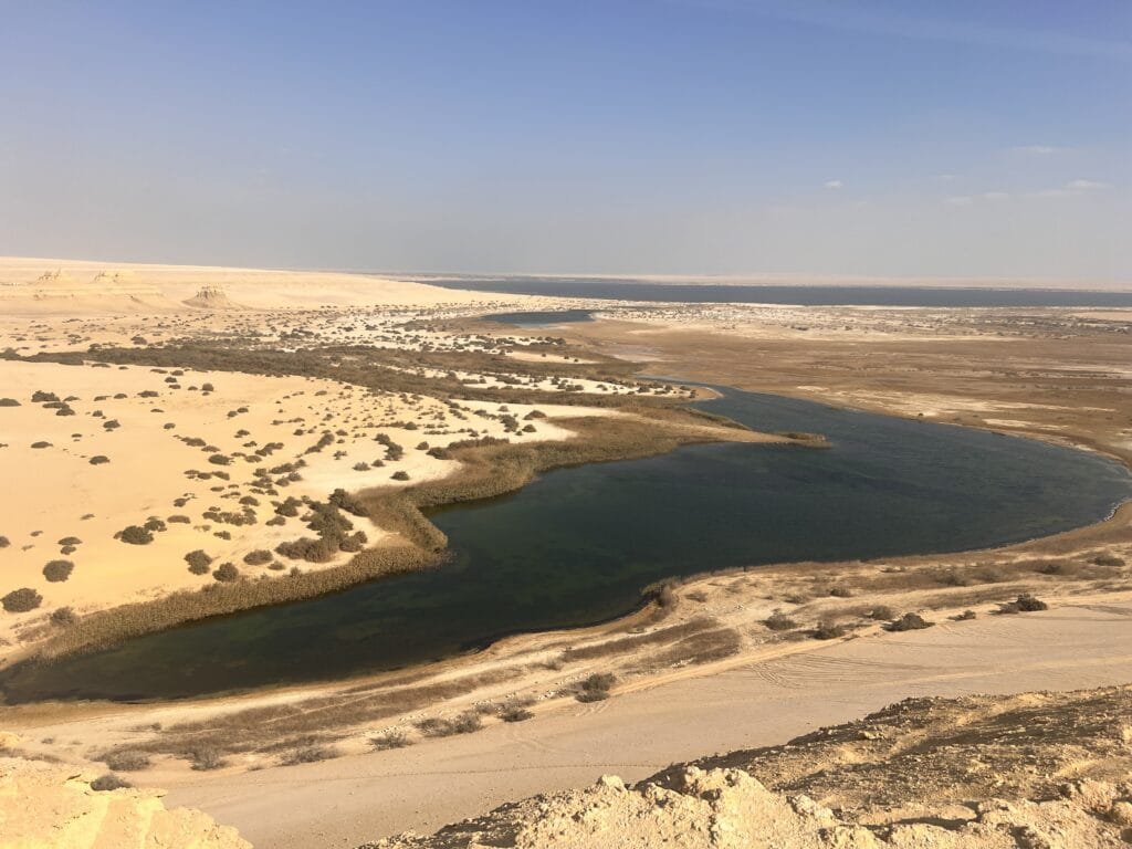 Magic Lake, El Fayoum, with vibrant colors.