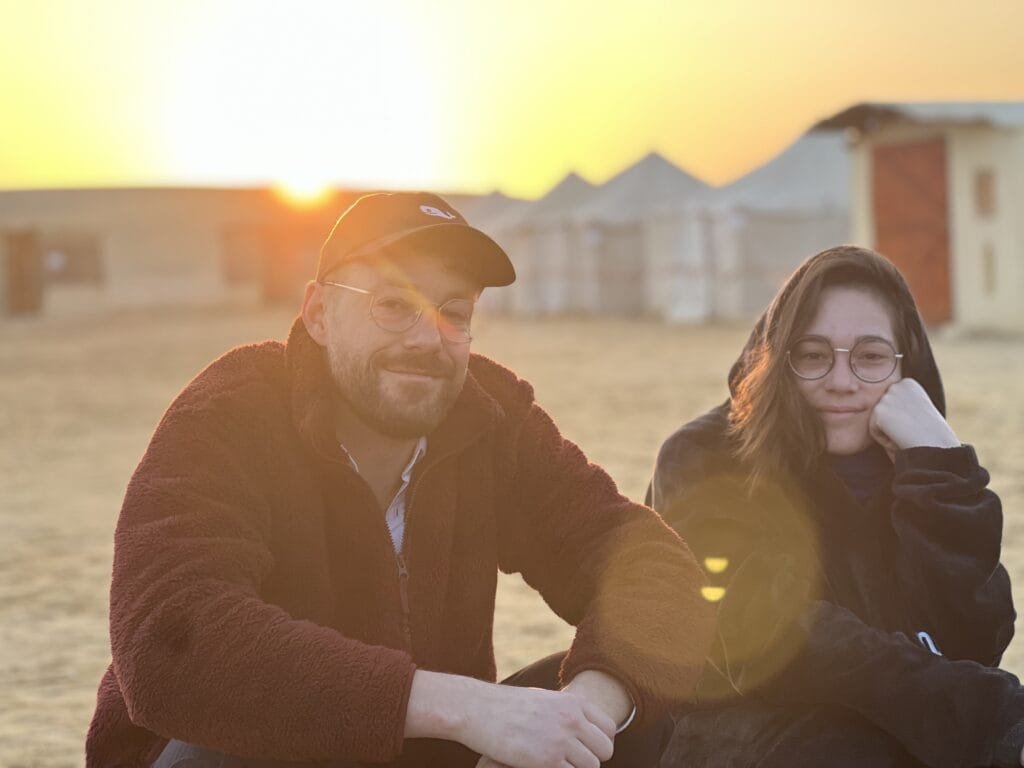 sunrise in the desert