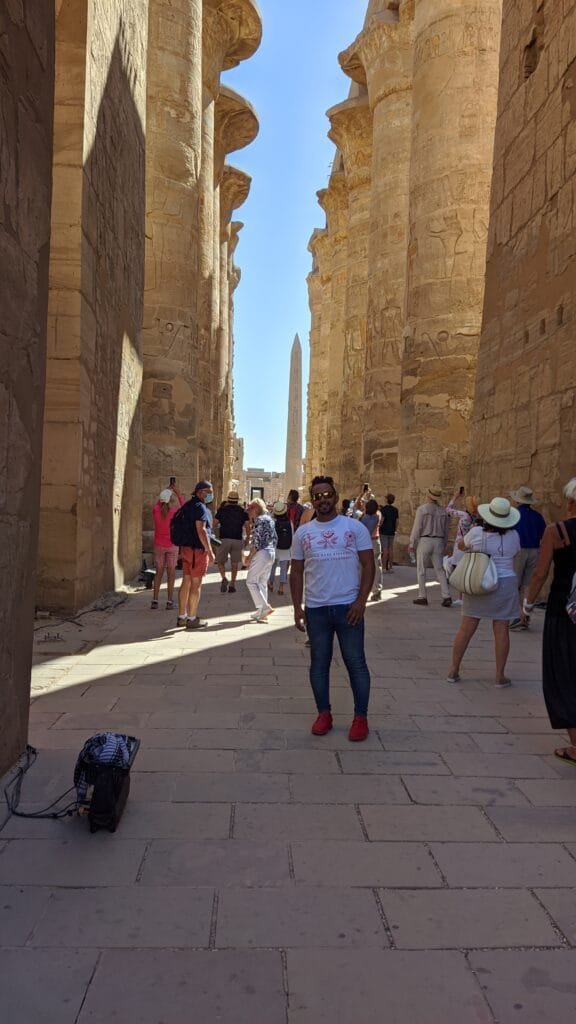 Visitor exploring the Luxor Temple in Luxor with Egypt Tour Magic.