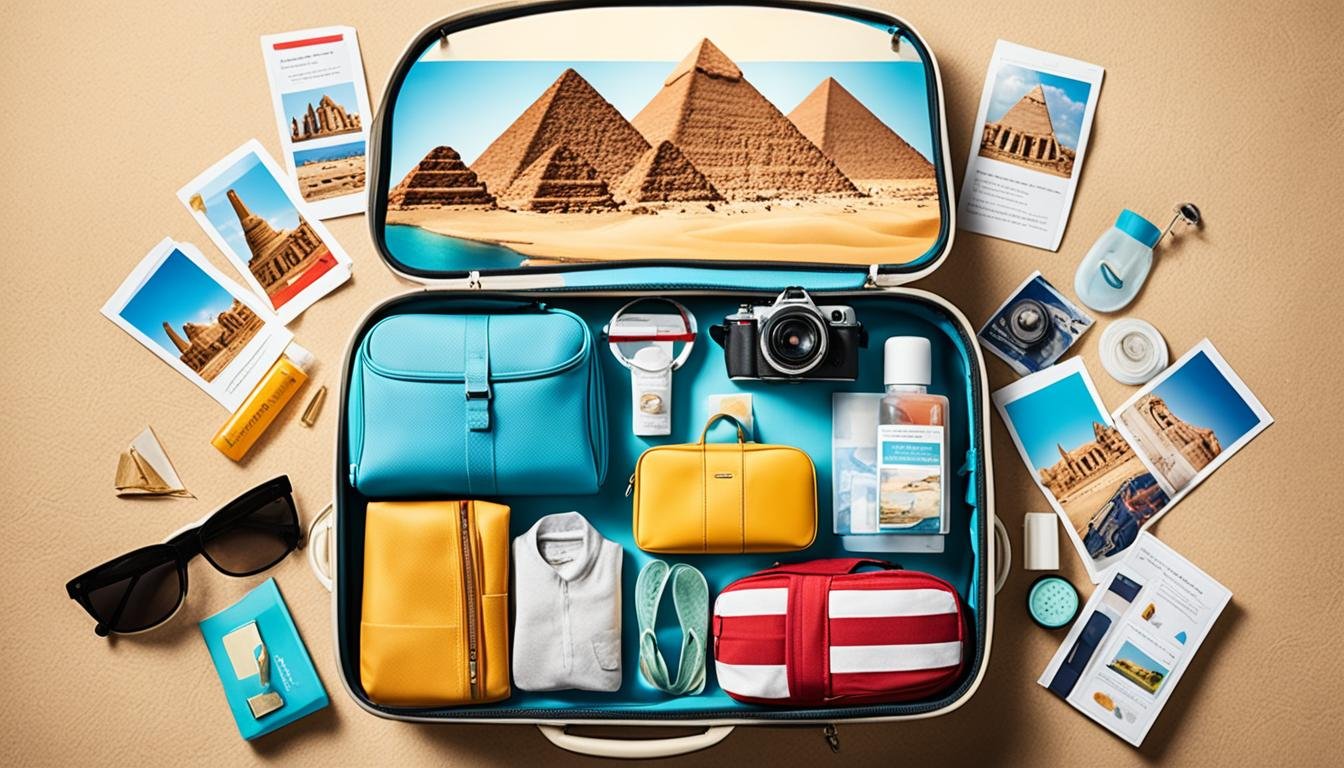 Packing essentials for traveling to Egypt with Egypt Tour Magic, including clothing, sunscreen, and more.