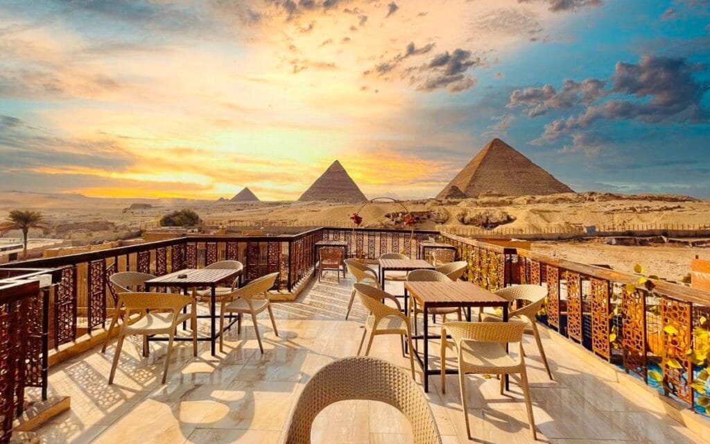 Hotel in Giza with views of the Great Pyramids, provided by Egypt Tour Magic.