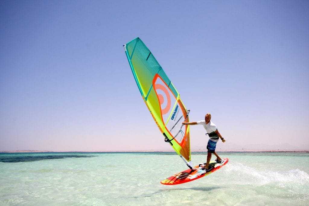 Windsurfing in the Red sea