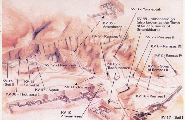 Complete List of Tombs in the Valley of the Kings
