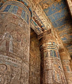 Dendera Temple, dedicated to Hathor, and Abydos Temple, famous for its sacred reliefs and Osiris tomb.