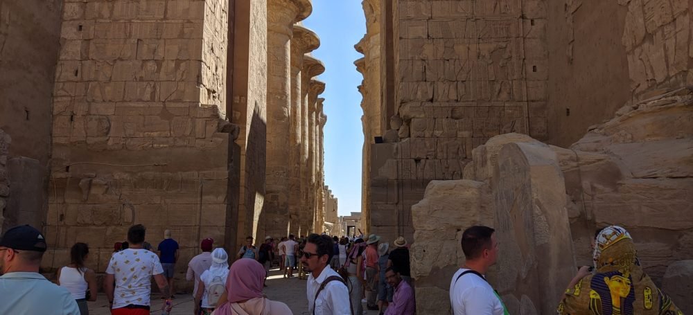Luxor Temple illuminated at night, with Egypt Tour Magic.