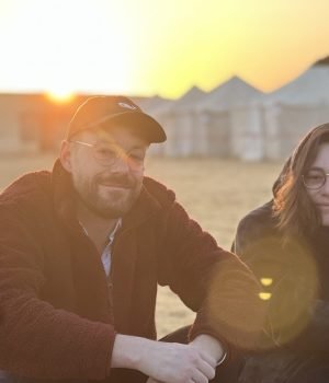sunrise in the desert