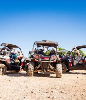 Jeep safari through Hurghada’s desert, exploring adventure and local culture.