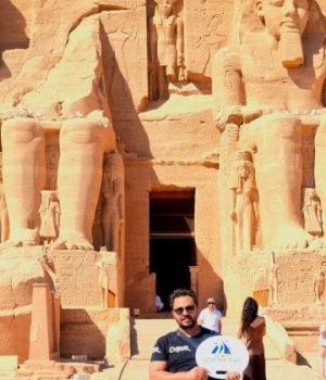 Abu Simbel Temple, featuring Ramses II's towering statues and intricate architecture.